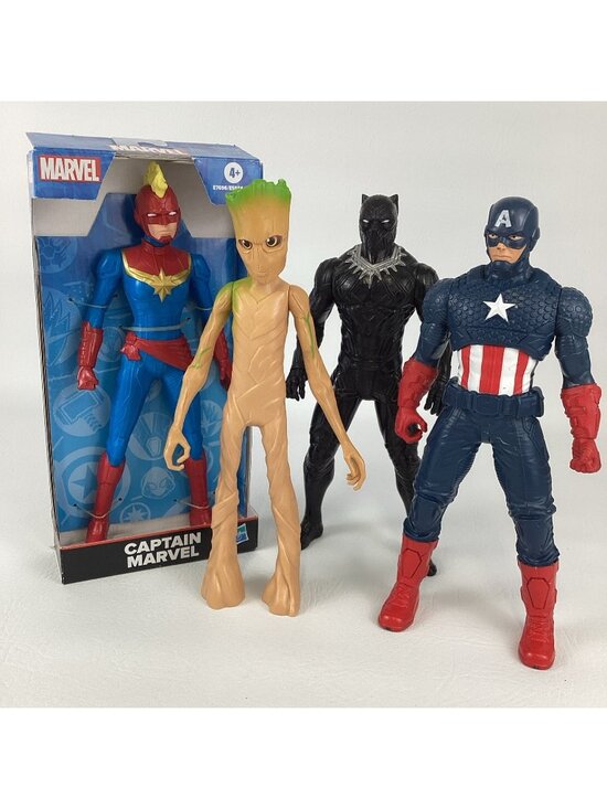 Marvel Other - Marvel Super Hero 9" Figure Bundle Captain America Black Panther Groot Hasbro